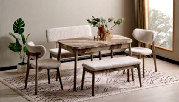 Benchli Sedirli Mutfak Masa Takımı MT-6287 - 